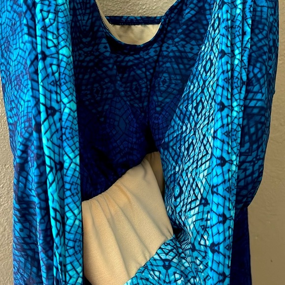 Lands' End Vibrant Blue Swim Tankini Top - Picture 2 of 6